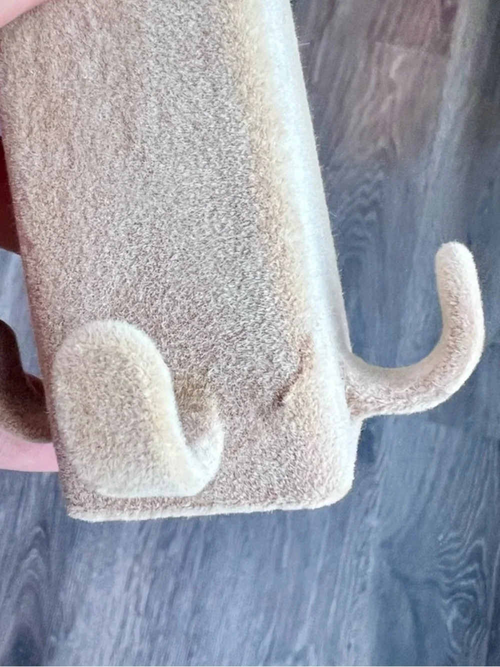 Velvet Accessory Hanger Four Hook Small Tan Closet Organizer for Tie Belt Scarf
